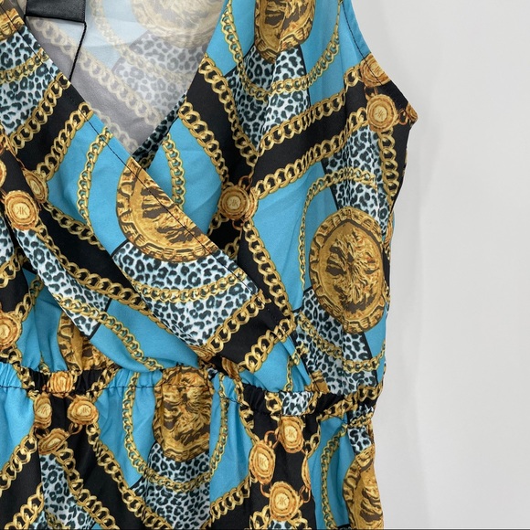 NEW! Blue Dress with Chain & Coin Print - Picture 7 of 15